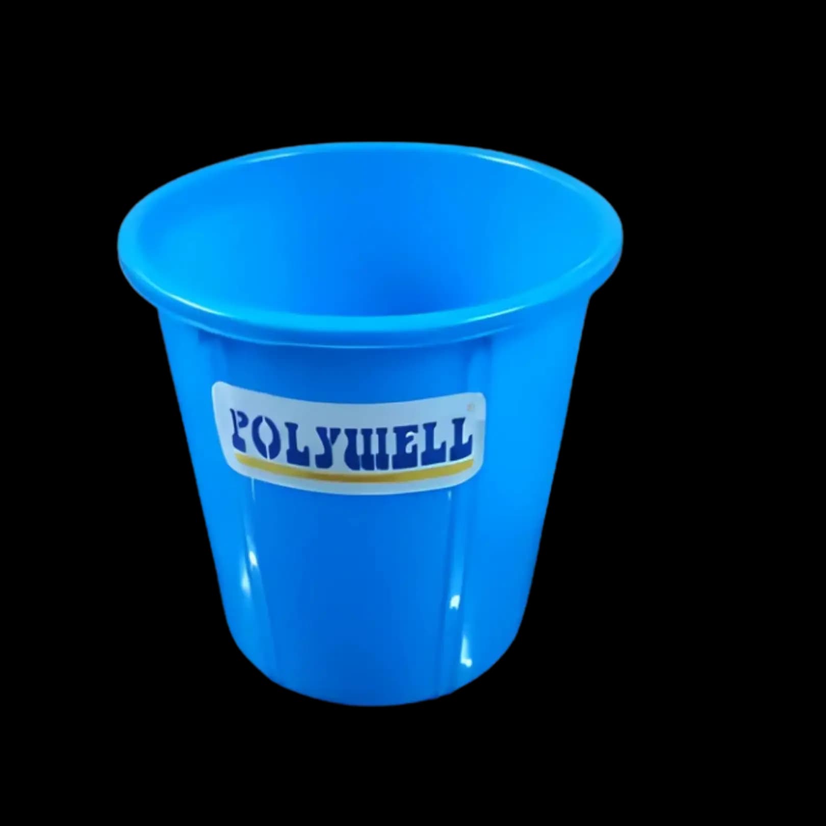 10L Blue Plastic Garbage Bin Front View