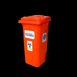 120L PP Central Wheeled Pedal Bio Bin Side View