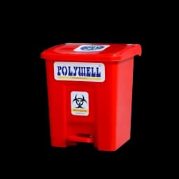 40L Plastic Pedal Dustbin Yellow Front View