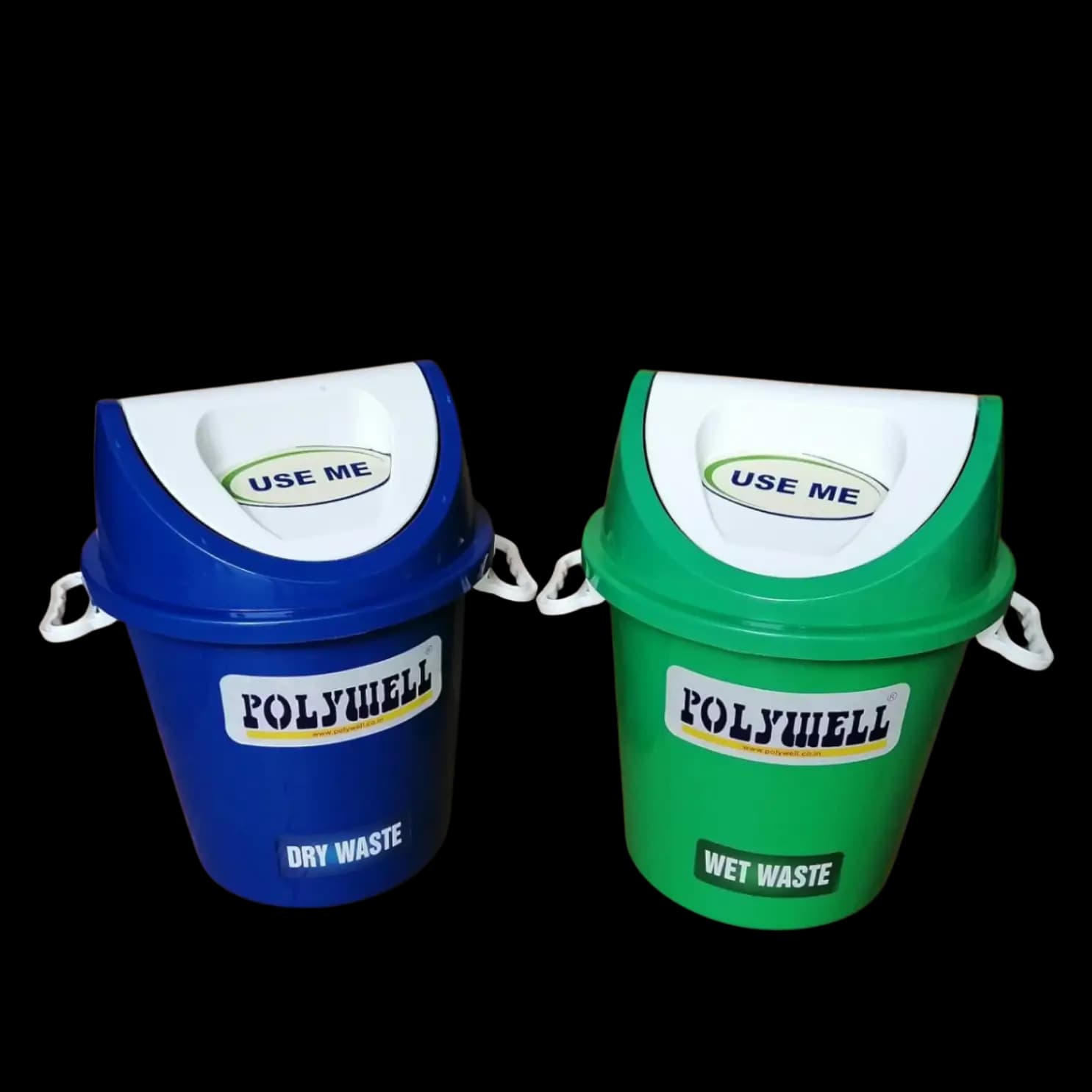 20 Litre Round Dustbin with Swing Lid Front View