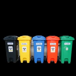 240L Plastic Green Wheeled Dustbin Front View