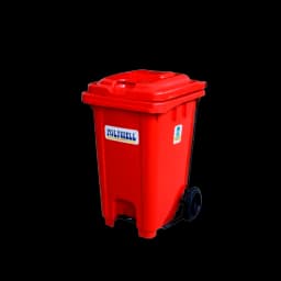 80L PP Central Wheeled Pedal Bio Bin Side View
