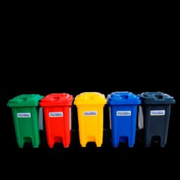80L PP Central Wheeled Pedal Bio Bin Front View