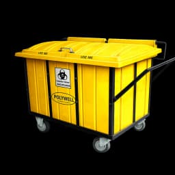 500L Plastic Dustbin Trolley Front View