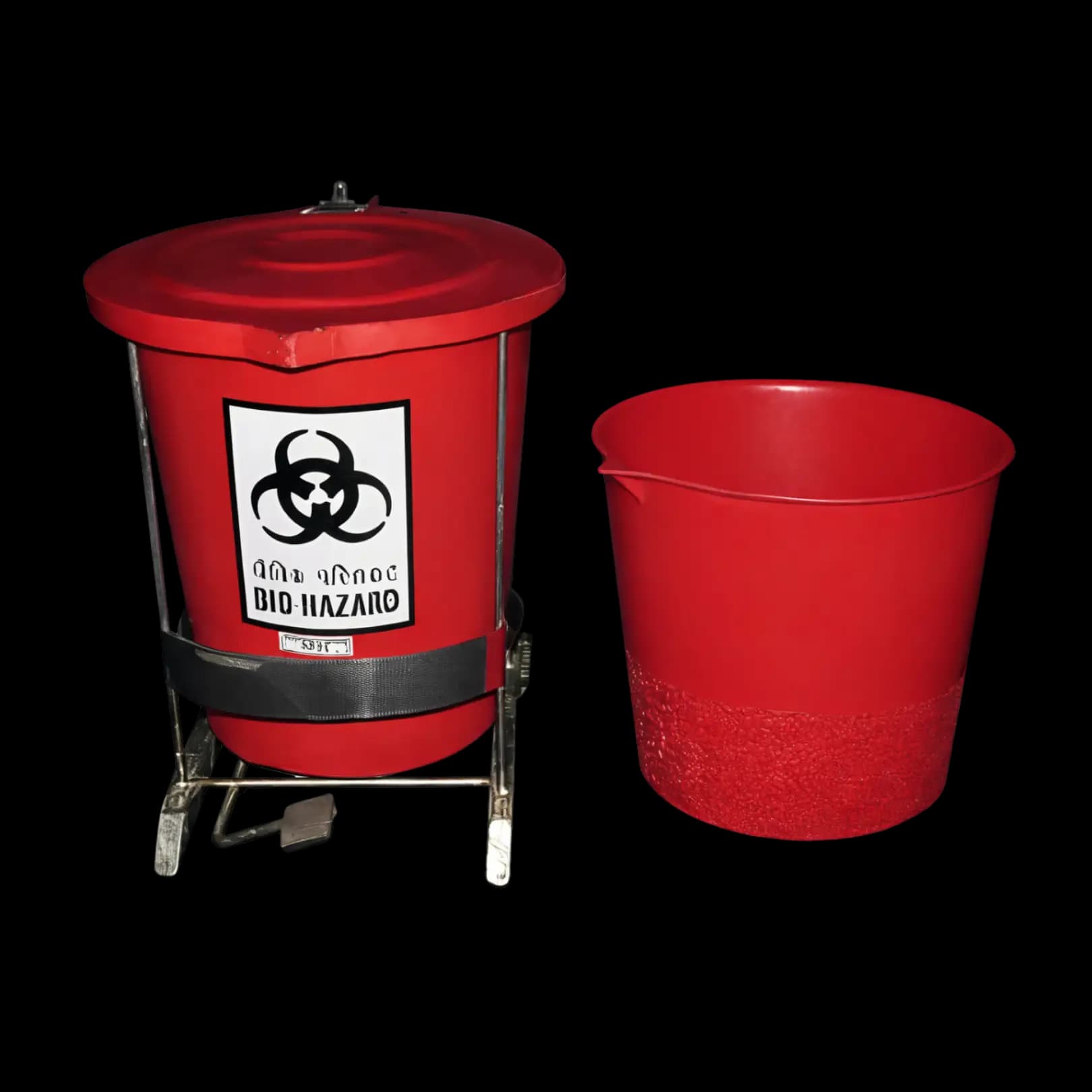 50L Red Plastic Dustbin Front View