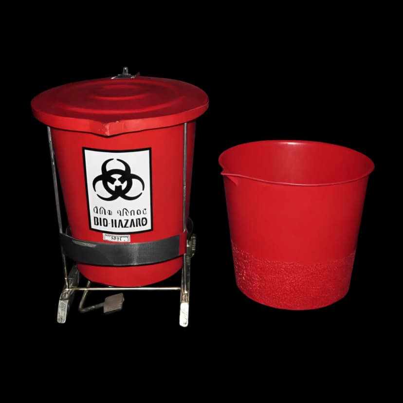 50L Red Plastic Dustbin Front View