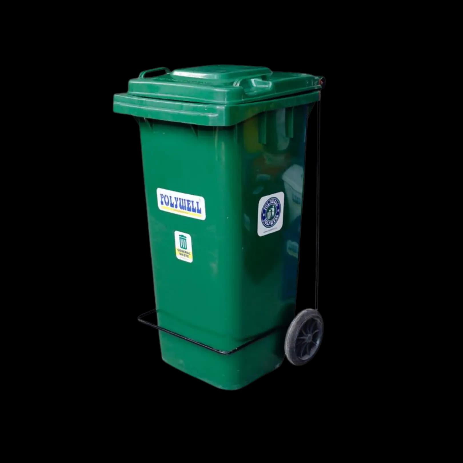 120L Large Foot Operated Wheeled Dustbins 120L Large Wheeled Pedal Dustbin Front View