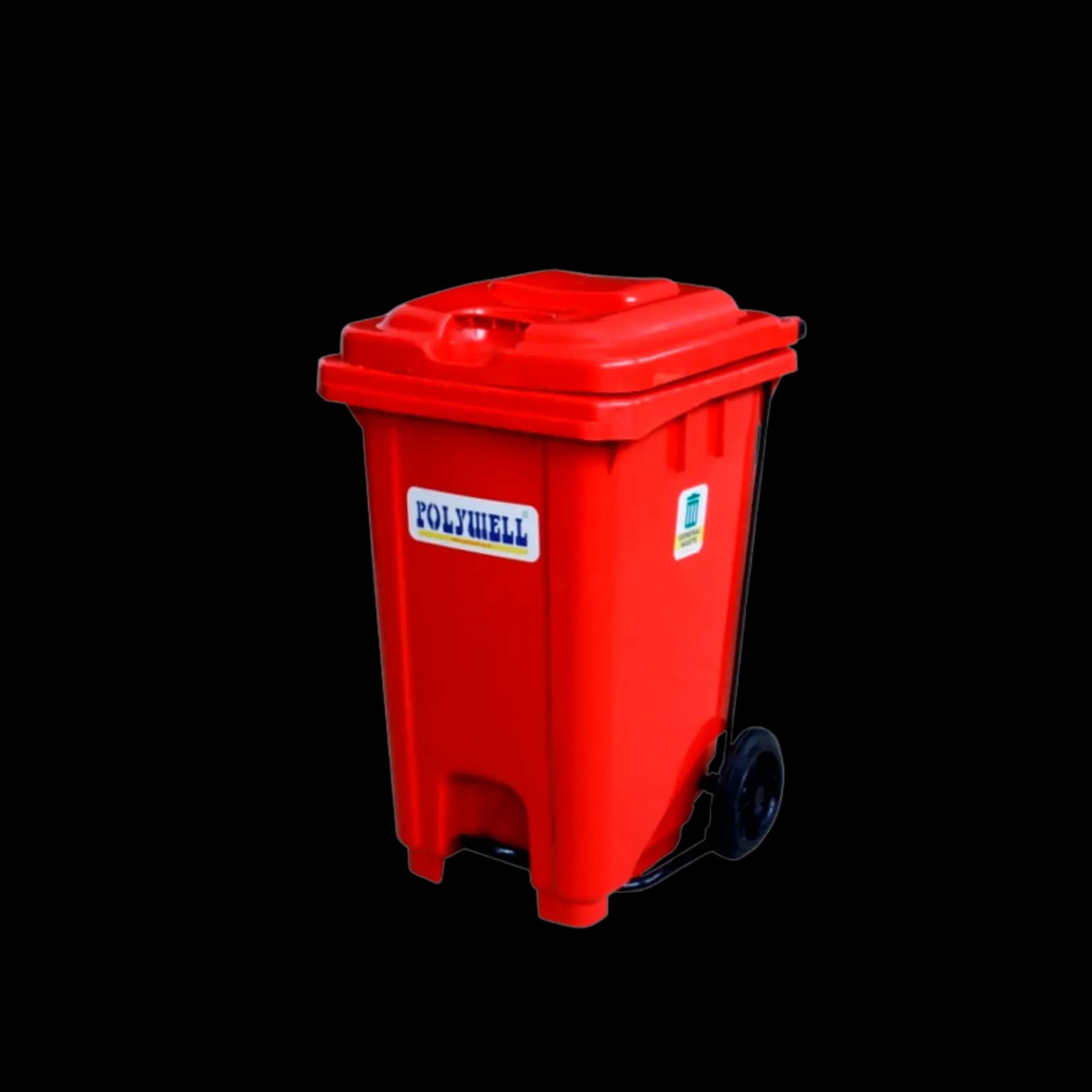 80L Wheeled Central Pedal Bio Bin 80L PP Central Wheeled Pedal Bio Bin Side View