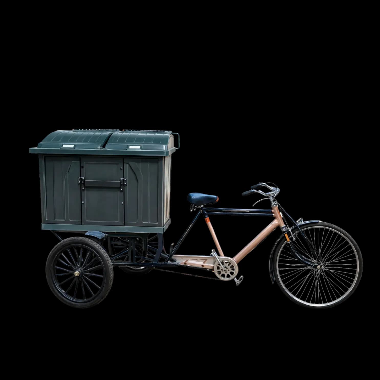 Single Container Garbage Rickshaw (Roto) Single Container Garbage Rickshaw Roto 450 550 Litre Waste Collection Rickshaw