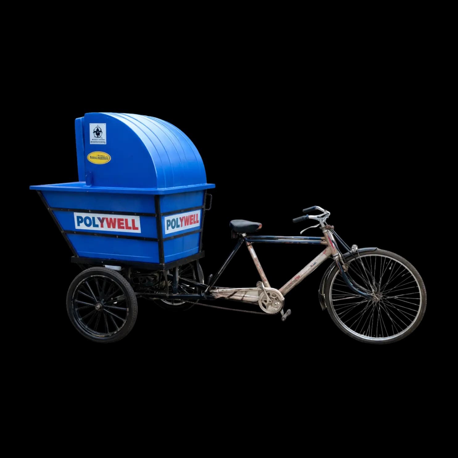 Garbage Cycle Rickshaw (Roto) Garbage Cycle Rickshaw Roto 290 Litre Waste Collection Rickshaw
